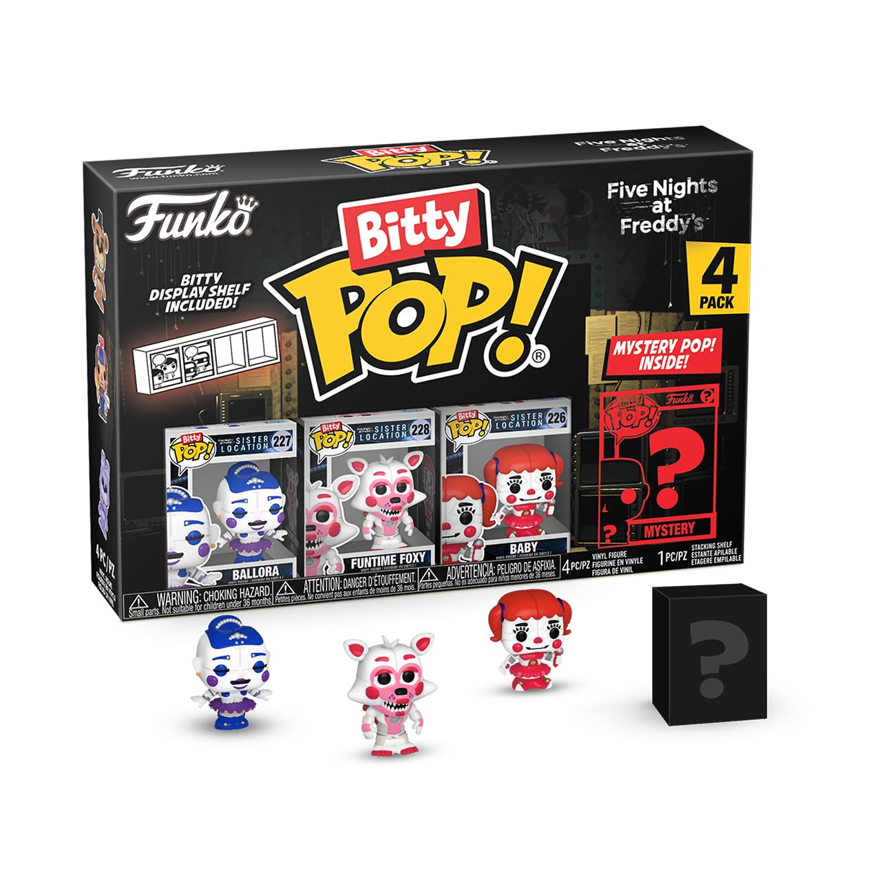 Funko Bitty Pop!: Five Nights at Freddy's Mini Collectible Toys 4-Pack - Ballora, Funtime Foxy, Baby & Mystery Chase Figure (Styles May Vary) - amzGamess