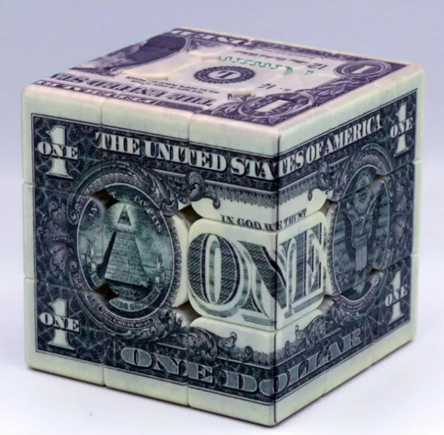 Speed Cube 3x3 One-Dollar Notes Bill Pattern Magic Cube Puzzle,IQ Games Puzzles Relief Effect Teens Adult Toys,5.6cm/2.2" Creative - amzGamess