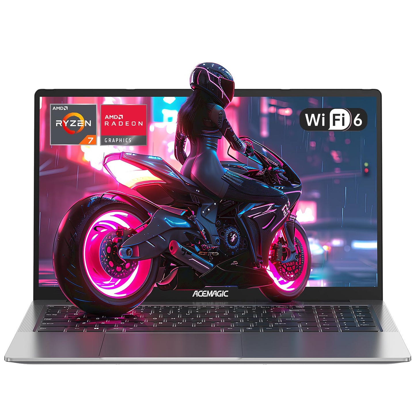ACEMAGIC Gaming Laptop AMD Ryzen 7 5700U(8C/16T), Radeon RX Vega 8 Graphics,16.1“FHD Display,16GB RAM 512GB NVMe SSD Laptop Computer with Backlit KB,Type_C (Full Function),WiFi 6, 53Wh Battery