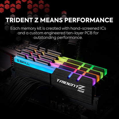 G.SKILL Trident Z RGB Series (Intel XMP) DDR4 RAM 16GB (2x8GB) 3200MT/s CL16-18-18-38 1.35V Desktop Computer Memory UDIMM (F4-3200C16D-16GTZR)