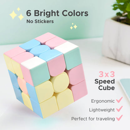 Speed Cube 3x3 Stickerless for Kids and Adults –Smooth and Quick Puzzle Cube – Fun and Entertaining – Develops Motor Skills, Dexterity – Stimulates and Challenges Mind - amzGamess