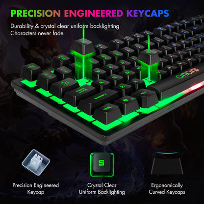 CHONCHOW 87-Key RGB Backlit Compact Gaming Keyboard - USB Wired Tenkeyless Keyboard for Laptop, PS4, Xbox, PC Gaming and Work - amzGamess