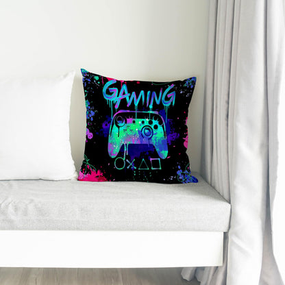 Likjad Gaming Pillow Covers,Gamer Pillow Covers 18x18,Game Room Decor,Gaming Room Decor,Gaming Pillow Cover,Teen Boy Room Decor Game Room Couch,Son Boy Room Decorations for Bedroom (Blue) - amzGamess