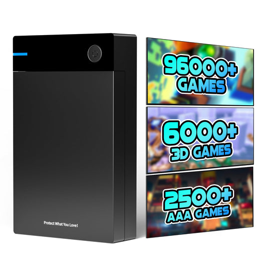 Kinhank External HDD Hard Drive with 96000+ Retro Games, Compatible with 400+ Emulators, 12TB Retro Gaming Hard Drive,Portable Game Hard Drive Disk for Win 7/8/10/11