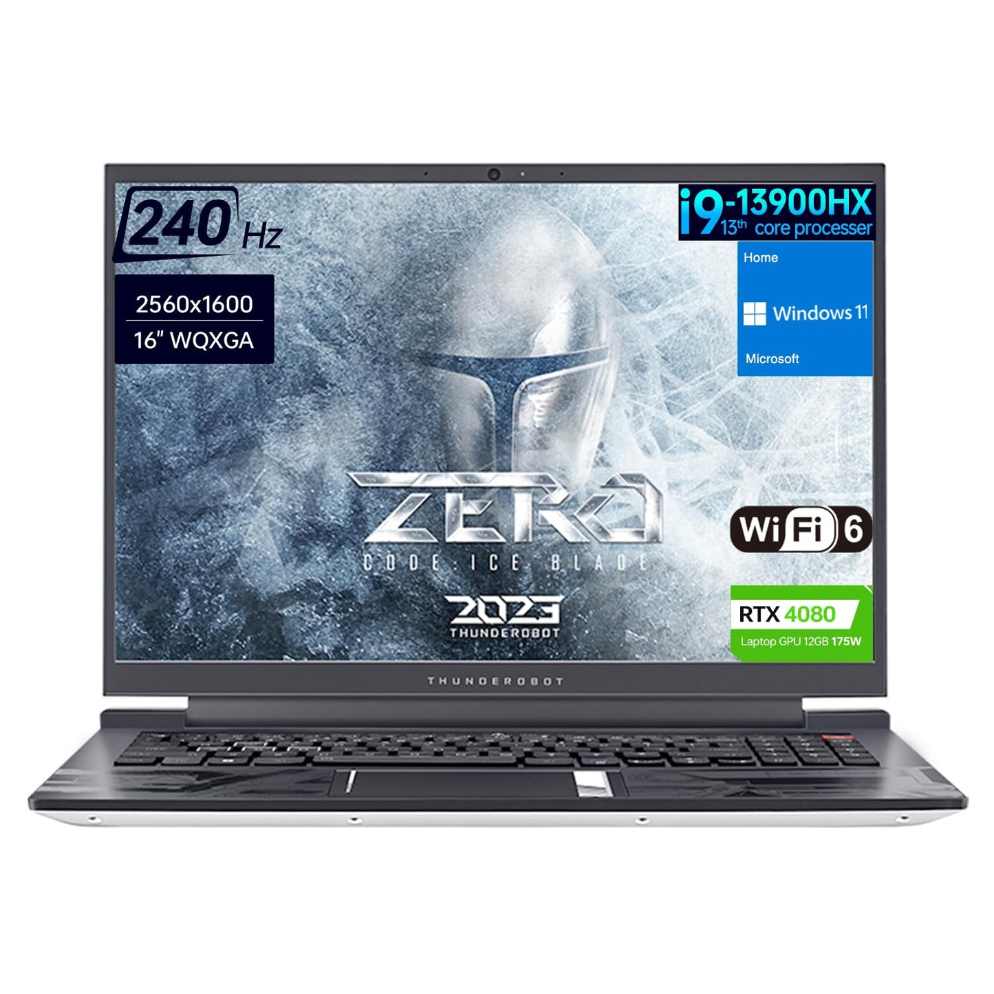 Thunderobot ZERO (2024) Gaming Laptop, 16" QHD+ 240hz 2.5K Display, i9-13900HX, GeForce 4080, 32GB DDR5 RAM, 1TB SSD, RGB Backlit Keyboard, Wi-Fi 6, Windows 11 Home, White