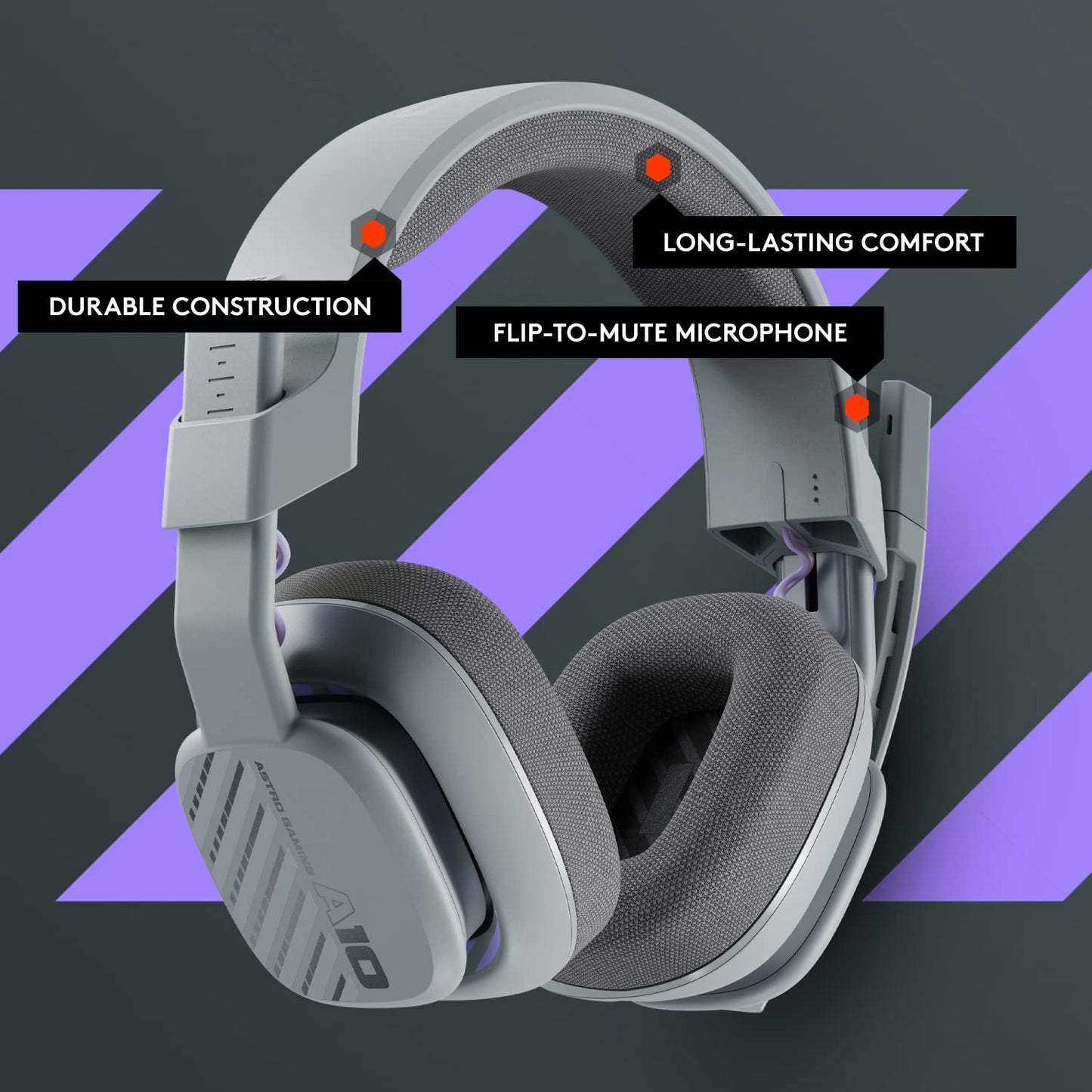 Astro A10 Gaming Headset Gen 2 Wired - Over-Ear Headphones with flip-to-Mute Microphone, 32 mm Drivers, for Xbox Series X|S, One, Playstation 5/4, Nintendo Switch, PC, Mac Grey - amzGamess