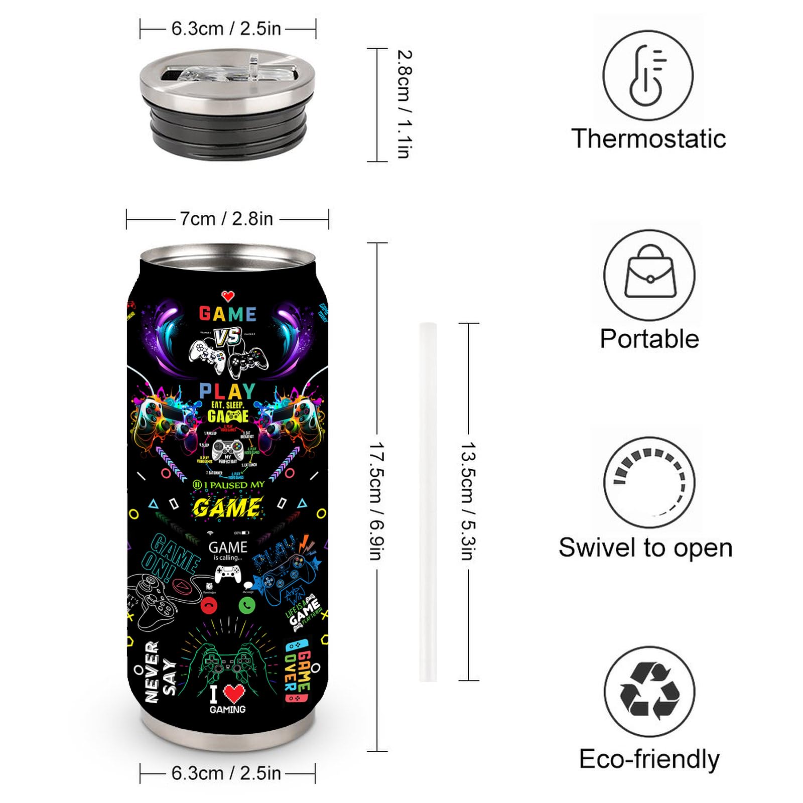 YOPIGOT Gamer Tumbler Gifts,Gamer Gifts For Men Teen Boys,Gaming Gifts,Gamer Gift Ideas,Video Game Gifts,Gifts For Game Lovers Stainless Steel Tumbler 17oz - amzGamess