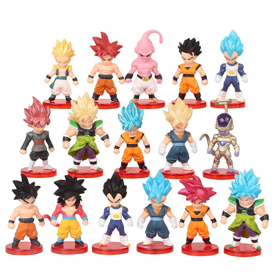 16 Piece Set of Dragon Goku Action Figure, 3" Height. Used as a Cake Topper or Party Favor Supplies, and are Perfect for Collectors of Dragon Play Balls z Toys Memorabilia. - amzGamess