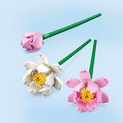 LEGO Lotus Flowers Building Kit, Artificial Flowers for Decoration, Idea, Aesthetic Room Décor for Kids, Building Toy for Girls and Boys Ages 8 and Up, 40647
