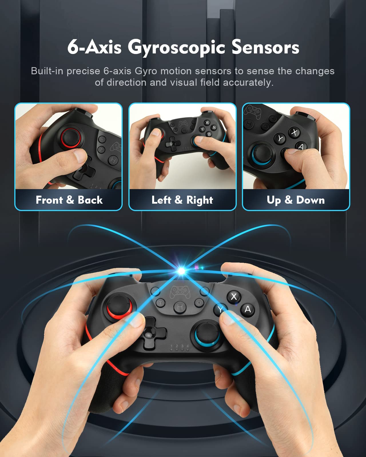 NENOTOH Switch Controller，Pro Controller for Switch/Switch Lite/Switch OLED, Switch Remote Controller Gamepad Joystick, Adjustable Turbo and Dual Vibration，Ergonomic Non-Slip - amzGamess