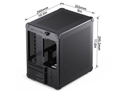 JONSBO C6 Black Mini MATX Mesh Case,Simple Compact Desktop Micro ATX Chassis,Upper Cover/Side Panel Tool-Free Open pc case, ATX Power Bite (L185mm Max.),Support 75mm CPU Cooler,GPU200-255mm