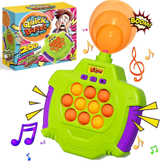 Pop Fidgets Kids Games Toys, Handheld Sensory Game with Balloons, Quick Push Game Console, Bubble Stress Pop Light Up Game, Birthday Gifts for 8+ Old Boys Girls Teens Adults