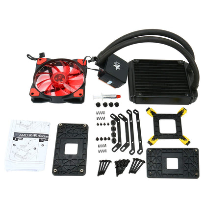 YaeCCC LED Liquid CPU Cooler Water Cooling System Radiator 120mm with Fan for Inter AMD