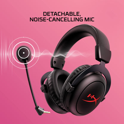 HyperX Cloud II Core Wireless - Gaming Headset for PC, DTS Headphone:X Spatial Audio, Memory Foam Ear Pads, Black - amzGamess