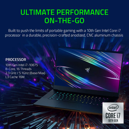 Razer Blade 15 Advanced Gaming Laptop 2020: Intel Core i7-10875H 8-Core, NVIDIA GeForce RTX 2080 Super Max-Q, 15.6” FHD 300Hz, 16GB RAM, 1TB SSD, CNC Aluminum, Chroma RGB Lighting, Thunderbolt 3