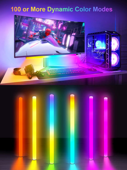 KANTUTOE Monitor Down Light Bar, RGB Screen Desk Light PC, Dimmable LED Dynamic Rainbow Effect, Adjustable Brightness, Speed and Music, Remote Control Color Change, for Game Room