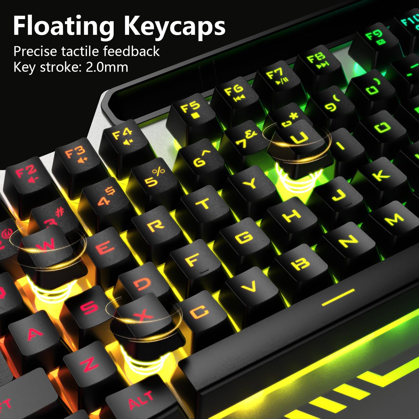 AULA Gaming Keyboard, 104 Keys Gaming Keyboard and Mouse Combo with Rainbow Backlit Quiet Computer Keyboard, All-Metal Panel, Waterproof Light Up PC Keyboard, USB Wired Keyboard for MAC Xbox PC Gamers - amzGamess