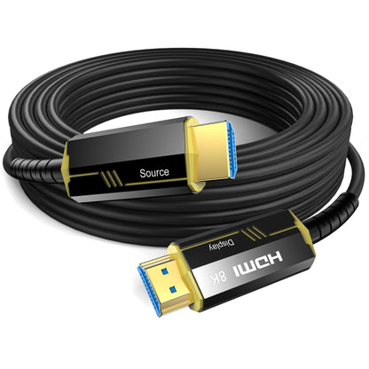 DGHUMEN Fiber Optic HDMI Cable 100FT, 8K (HDMI 2.1,48Gbps) Ultra High Speed HDMI Cord with Gold Plated Connectors, 8K@60Hz 4K@120Hz, Compatible for HDTV PC Projector Large Display, Male-to-Male