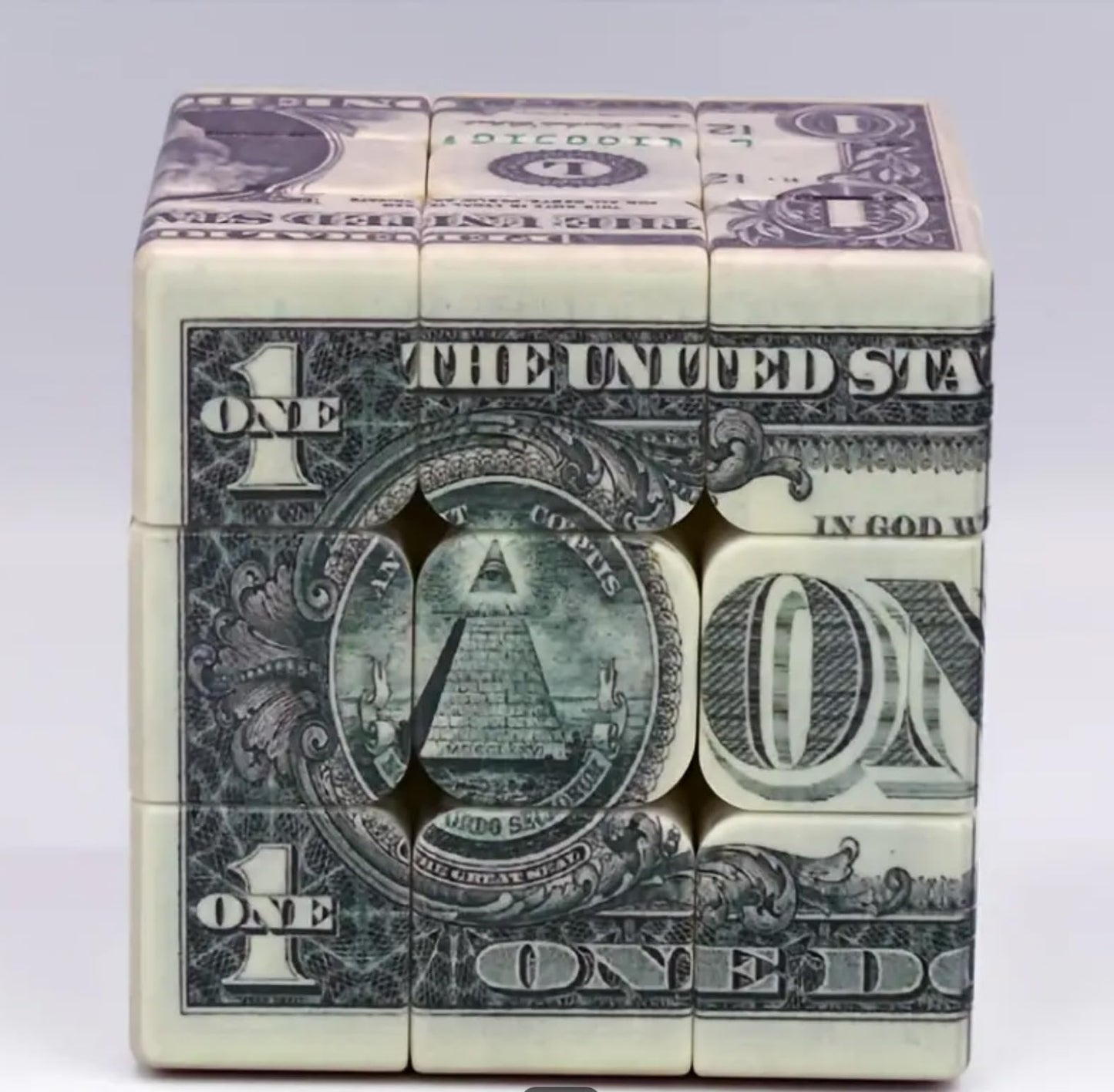 Speed Cube 3x3 One-Dollar Notes Bill Pattern Magic Cube Puzzle,IQ Games Puzzles Relief Effect Teens Adult Toys,5.6cm/2.2" Creative - amzGamess