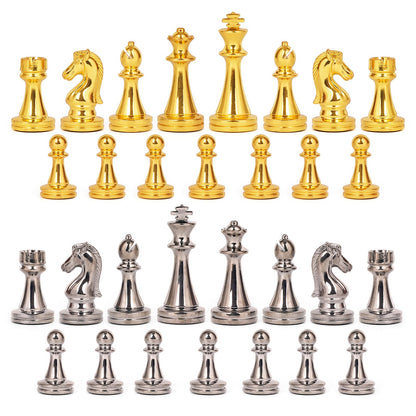 Metal Chess Set for Adults and Kids – Marbling Chess Board with Chess Pieces – Travel Chess Sets with Extra Queens with zinc Alloy Metal Pieces – Ideal for Beginners and Professional Players - amzGamess