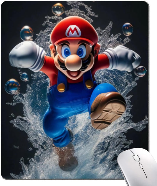 Mouse pad, Mario Small Mouse pad, Anime Game Black and red Anti-Slip Rubber Base Mouse pad, Waterproof Mouse pad Suitable for Office, Home and Travel