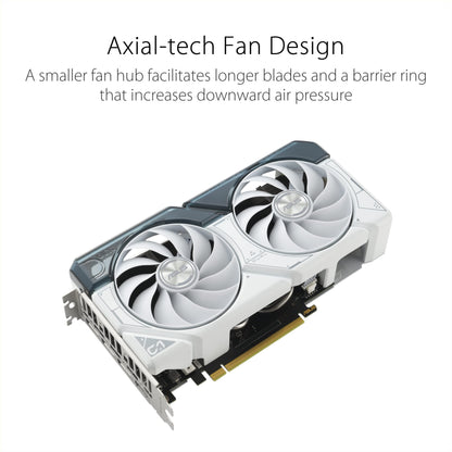 ASUS Dual GeForce RTX™ 4060 Ti White OC Edition 8GB GDDR6 (PCIe 4.0, 8GB GDDR6, DLSS 3, HDMI 2.1, DisplayPort 1.4a, Axial-tech Fan Design, 0dB Technology, and More) - amzGamess