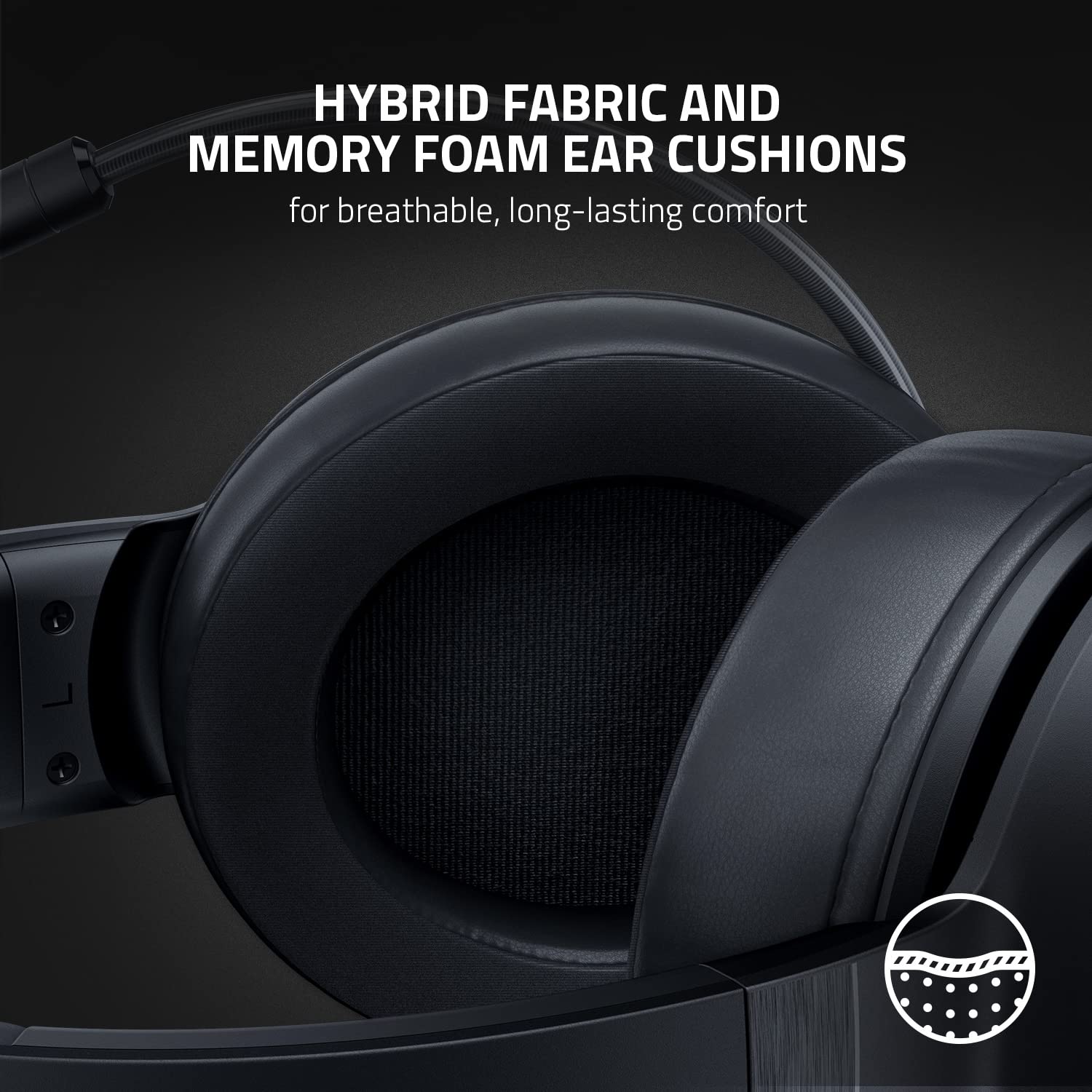 Razer Kraken V3 X Wired USB Gaming Headset: Lightweight Build - Triforce 40mm Drivers - HyperClear Cardioid Mic - 7.1 Surround Sound - Chroma RGB Lighting - Black - amzGamess