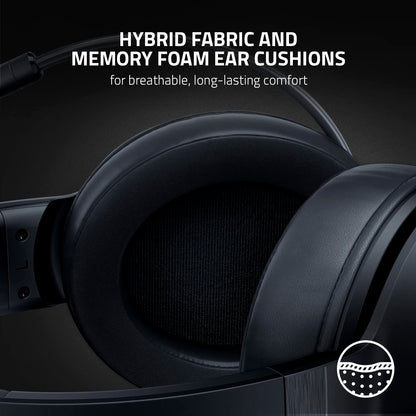 Razer Kraken V3 X Wired USB Gaming Headset: Lightweight Build - Triforce 40mm Drivers - HyperClear Cardioid Mic - 7.1 Surround Sound - Chroma RGB Lighting - Black - amzGamess