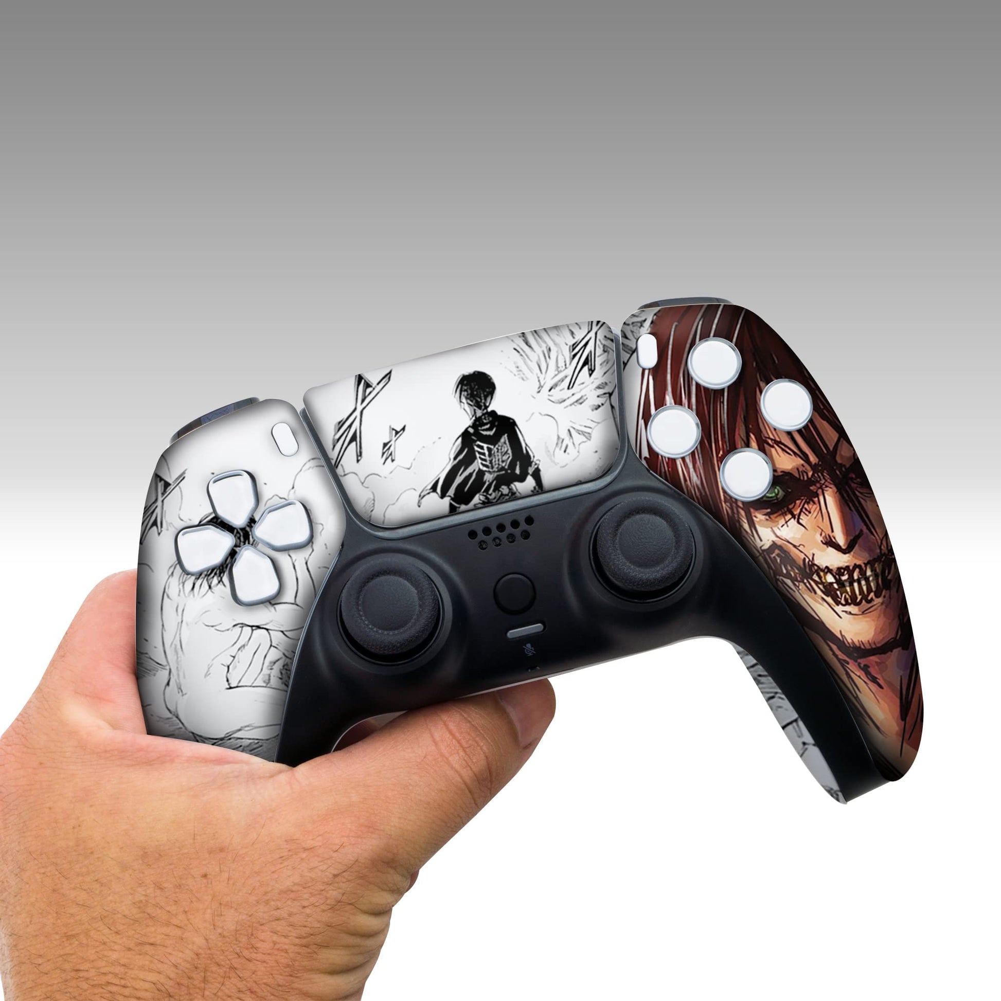 Attackk On Titan Custom PS-5 Controller Wireless compatible with Play-Station 5 Console by BCB Controllers | Proudly Customized in USA with Permanent HYDRO-DIP Printing (NOT JUST A SKIN) - amzGamess