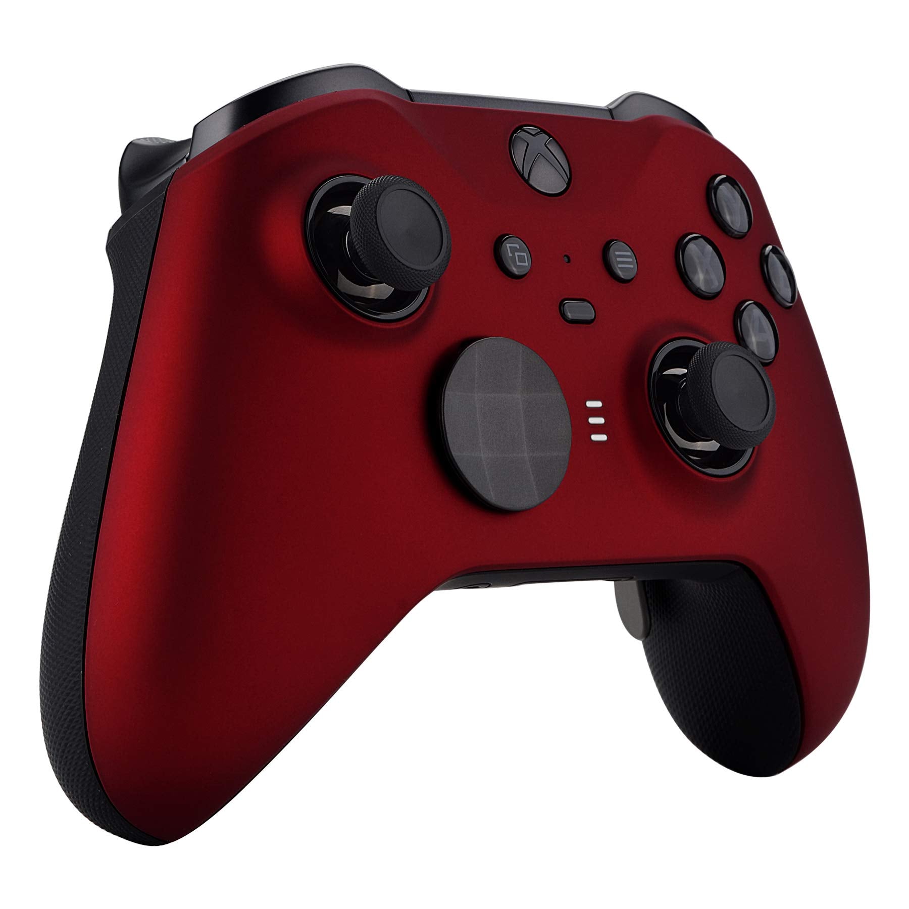 eXtremeRate Scarlet Red Soft Touch Faceplate Cover, Front Housing Shell Case Replacement Kit for Xbox One Elite Series 2, Xbox Elite 2 Core Controller Model 1797 - Thumbstick Accent Rings Included - amzGamess