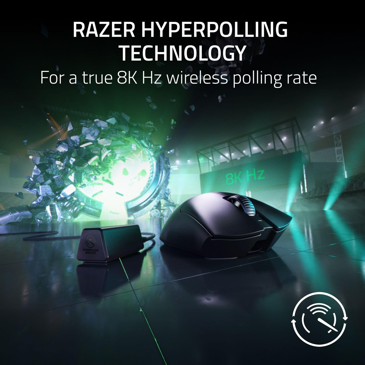 Razer DeathAdder V3 Pro Wireless Gaming Mouse + HyperPolling Wireless Dongle: 63g Lightweight - 8K Polling - Optical Switches Gen3-30K Optical Sensor - 6 Programmable Buttons - 90 Hr Battery - Black