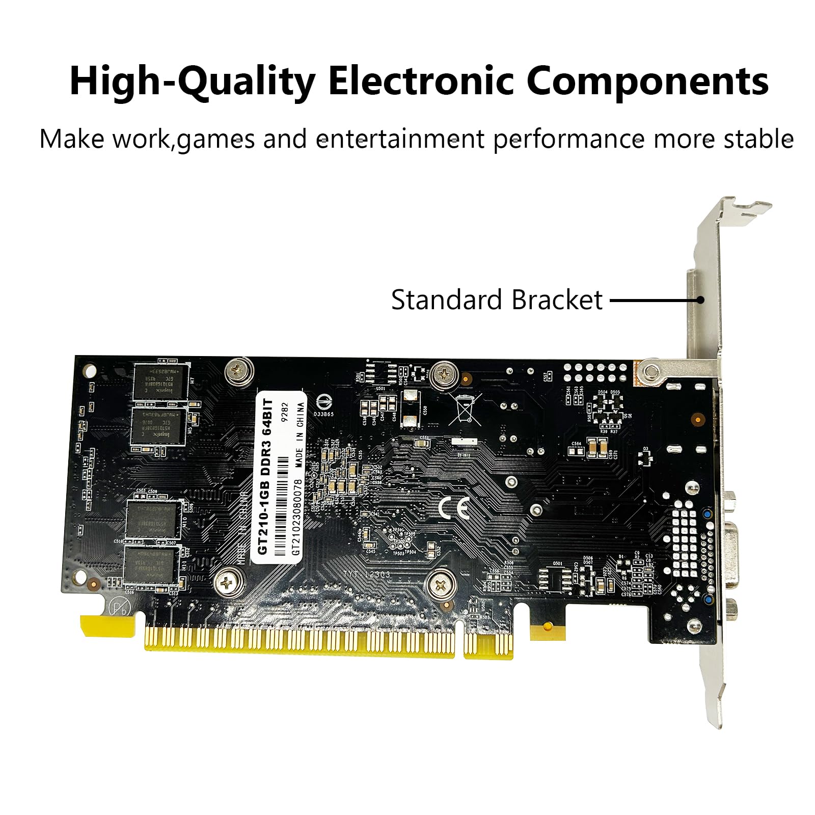 QTHREE Geforce 210 1024 MB DDR3 Graphics Card,64 Bit,VGA,HDMI,Low Profile Computer GPU,PC Video Card,PCI Express 2.0x16,Low Power,Plug and Play - amzGamess