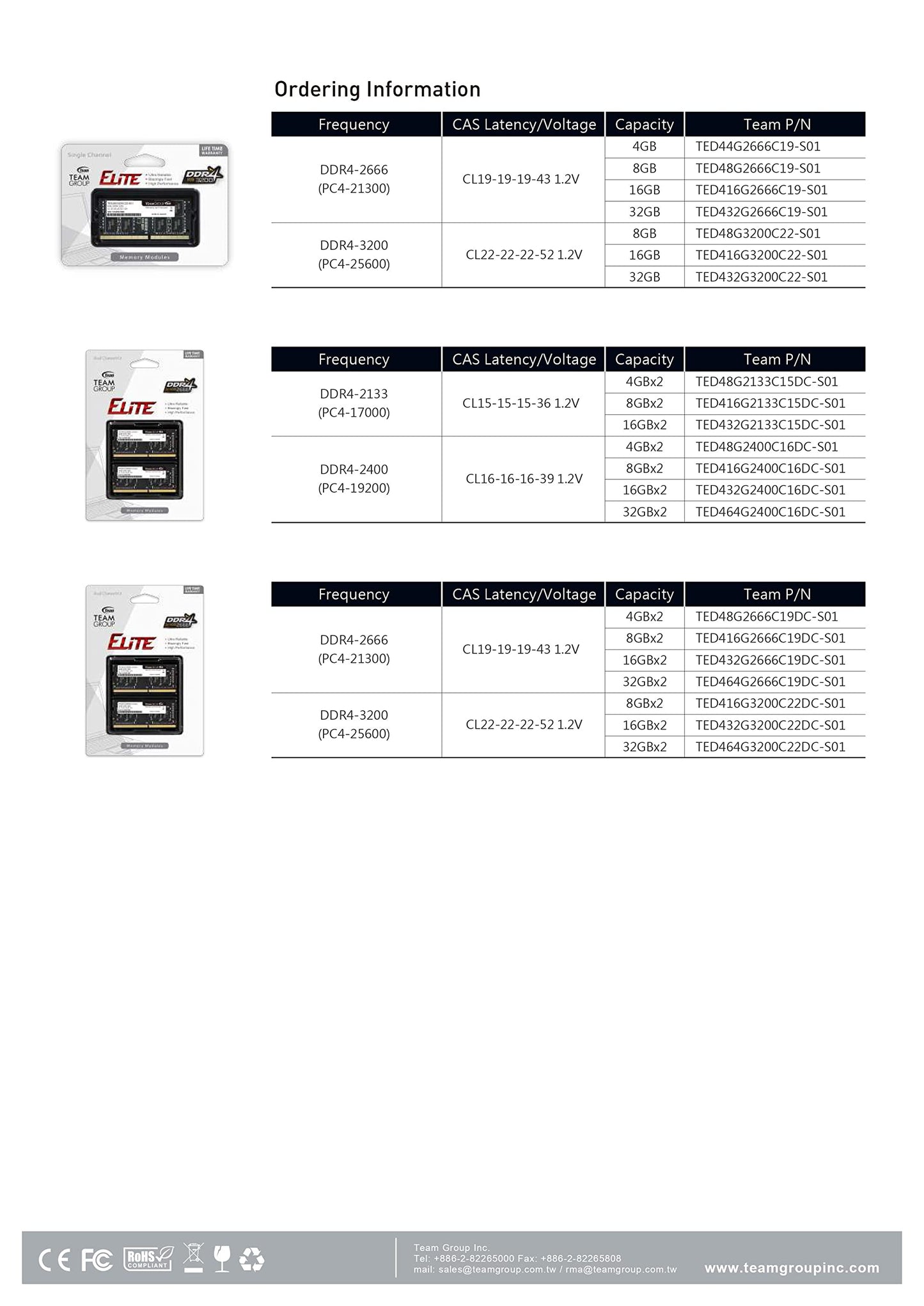 TEAMGROUP ELITE DDR4 32GB Kit (2 x 16GB) 3200MHz (2933MHz or 2666MHz) PC4-25600 CL22 Unbuffered Non-ECC 1.2V SODIMM 260-Pin Laptop Notebook PC Computer Memory Module Ram Upgrade - TED432G3200C22DC-S01