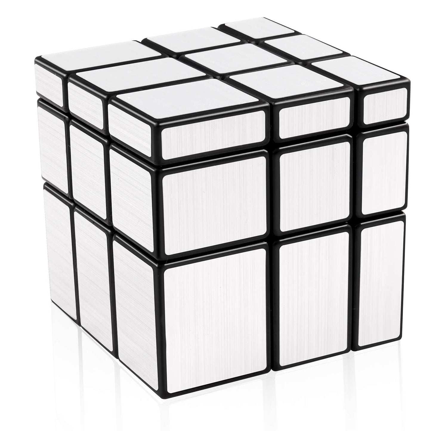 D-FantiX Shengshou Mirror Cube 3x3x3 Speed Cube 3x3 Mirror Blocks Cube Different Shapes Silver Cube 57mm - amzGamess