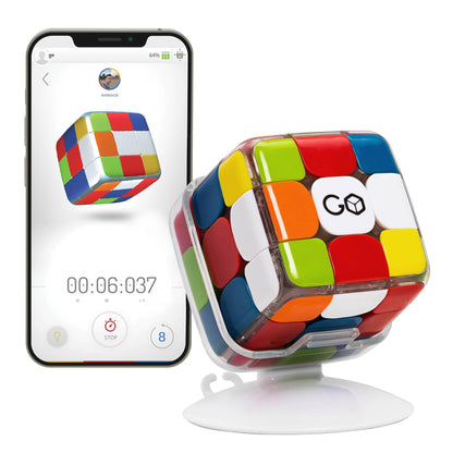 GoCube Bluetooth Connected 3x3 Smart Cube | Learn To Solve the Cube in 1 Hour | Free App with Lessons, Games, Competitions for Kids and Adults | Stickerless Magnetic Speed Interactive Cube STEM Puzzle - amzGamess