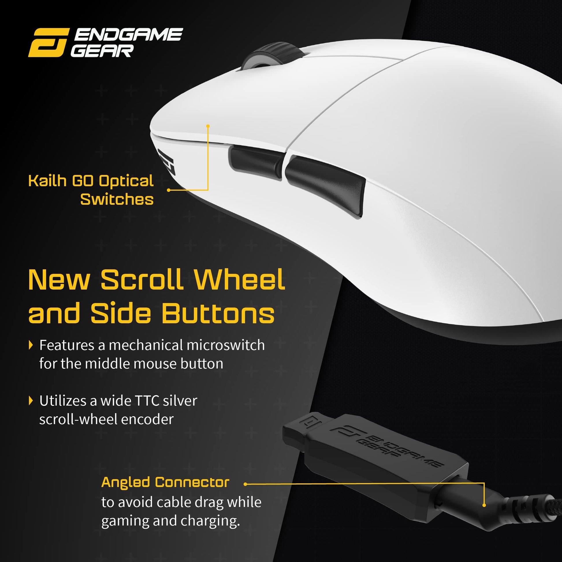 ENDGAME GEAR XM2we Wireless Gaming Mouse, Programmable Mouse with 5 Buttons and 19,000 DPI, White - amzGamess