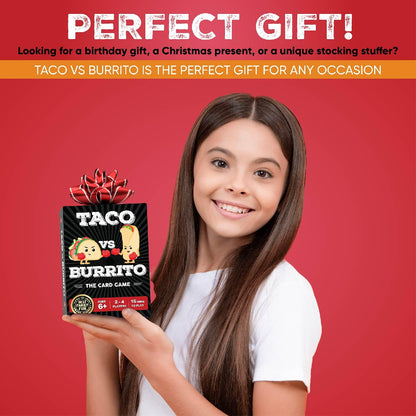 Taco vs Burrito Family Board Games for Kids 6-8, 8-12 & Up - Fun Travel Family Card Games for Everyone, Gifts for 7, 8, 9 and 10 Year Old Boys and Girls