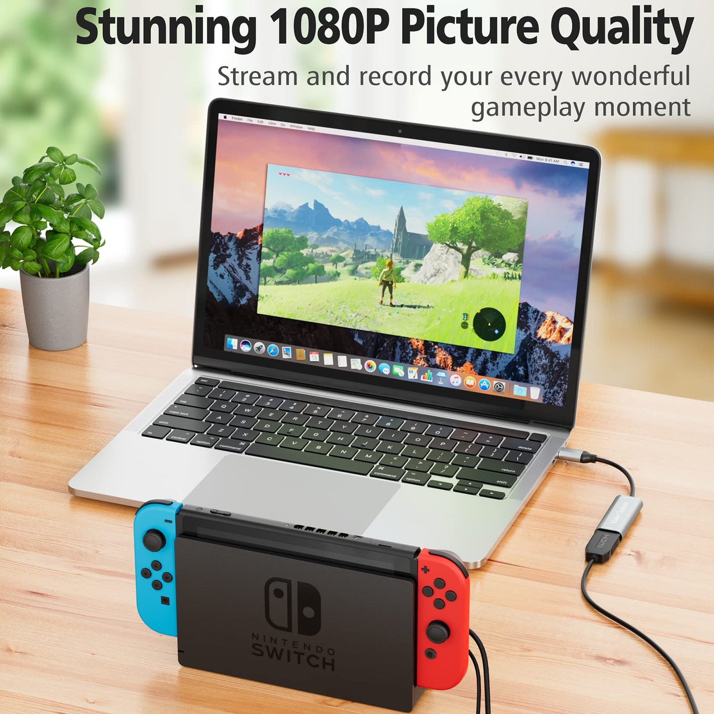 4K HDMI to USB Video Capture Card, Cam Link Capture Card, Type-C 1080P HD Video Recorder, Game Video Capture for Live Streaming, Gaming, on Switch, PS4, PS5, Xbox, OBS, Work with PC/Windows/Mac OS