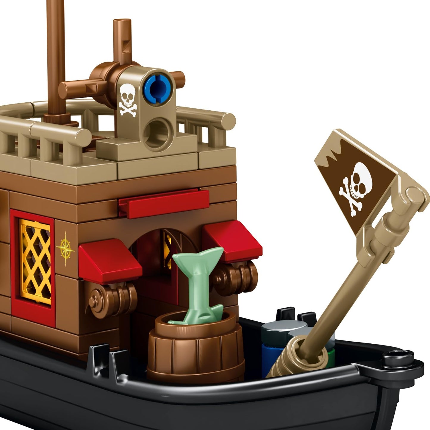 RiceBlock Pirate Ship Set Pirate's Wharf Supply Center Building Brick Toy, for Boys and Girl Ages 8 Years and up, 573 Pcs(Compatible with Lego)