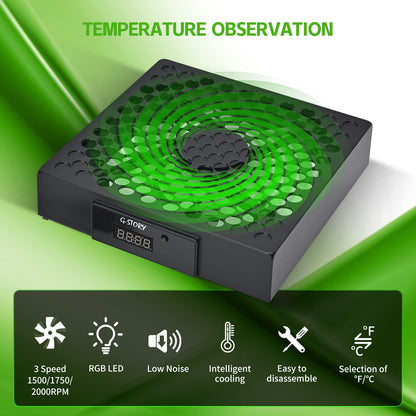 G-STORY Cooling Fan for Xbox Series X with Automatic Fan Speed Adjustable by Temperature, LED Display, High Performance Cooling, Low Noise, 3 Speed 1500/1750/2000RPM (140MM) with RGB LED - amzGamess