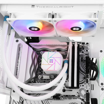 Thermalright Aqua Elite 240 White V3 Water Cooling CPU Cooler, Double PWM ARGB Fans with S-FDB Bearings,Efficient PWM Controlled Pump,for AMD/AM4/AM5, Intel LGA1150/1151/1200/2011/1700