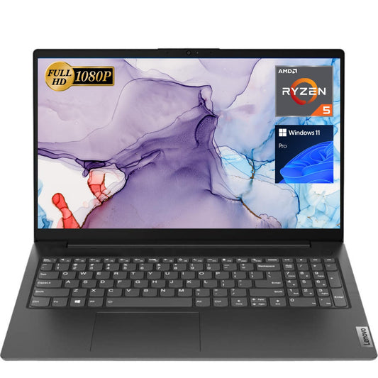 Lenovo V15 Laptop, 15.6" FHD Display, AMD Ryzen 5 5500U Hexa-core Processor (Beat Intel i7-1065G7), 16GB RAM, 512GB SSD, HDMI, RJ45, Numeric Keypad, Wi-Fi, Windows 11 Pro, Black