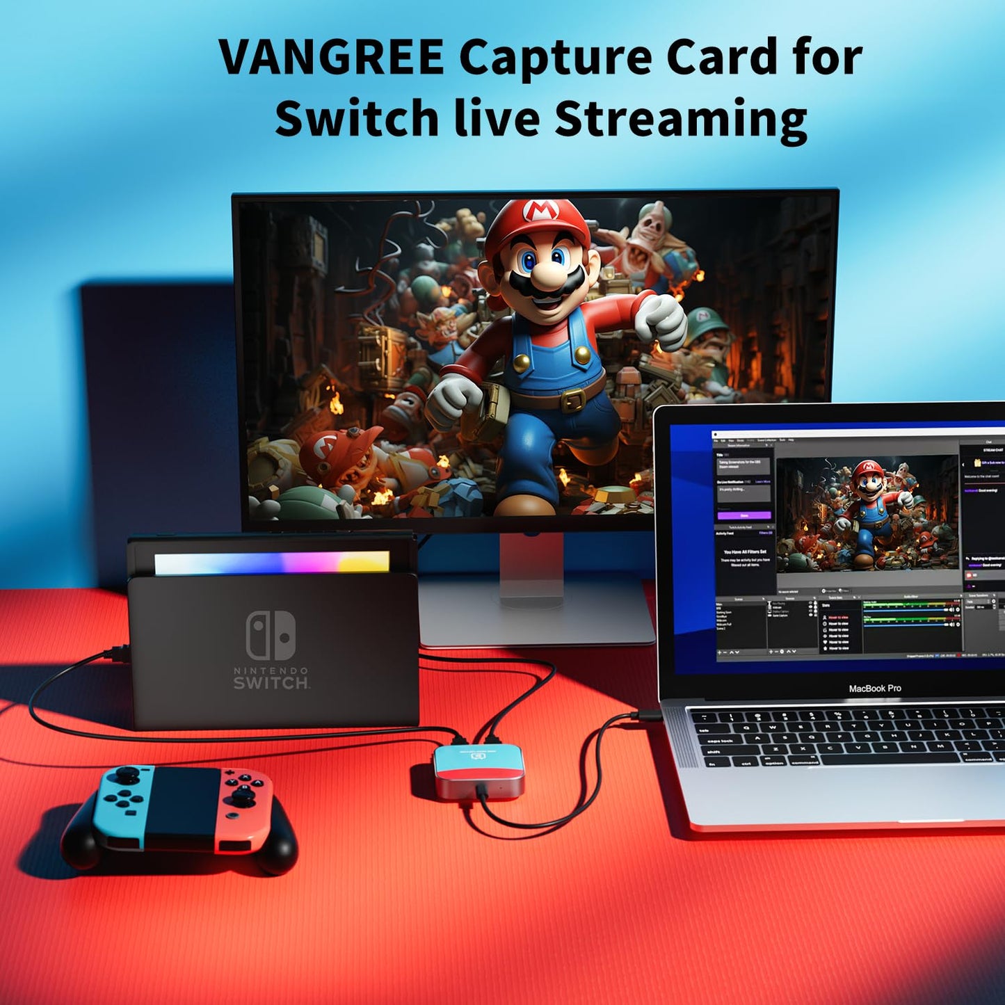 VANGREE Capture Card for Nintendo Switch, 4K Audio Video Capture Card, USB C 3.0 1080P 60FPS HDMI Recorder for Gaming/Live Streaming/Video Conference, Works for Nintendo Switch/PS5/Xbox/OBS/Camera/PC