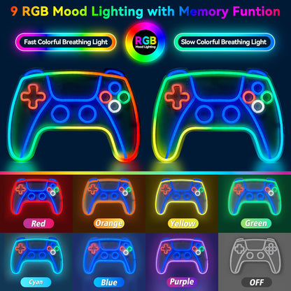 Gaming Neon Signs for Wall Decor with 9 RGB light, Gamer Neon Sign for Boys Room Decor, Gamepad Shaped LED Neon Sign for Bedroom, Neon Lights for Wall Decor for Teens, Boys, Kids - amzGamess