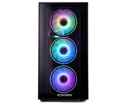 NOVATECH Phantom - Gaming PC Computer Desktop - RX580 8GB - Intel i7 Xeon E3 3.5-3.9GHz - 16GB RAM - 512GB M.2 SSD WiFi/BT, Win 10 Pro, RGB Fans - Gaming Computer Tower - for Gamer, Streaming