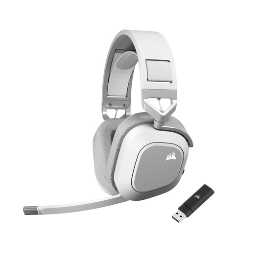 Corsair HS80 MAX Wireless Multiplatform Gaming Headset with Bluetooth - Dolby Atmos - Broadcast Quality Microphone - iCUE Compatible - PC, Mac, PS5, PS4, Mobile - White - amzGamess