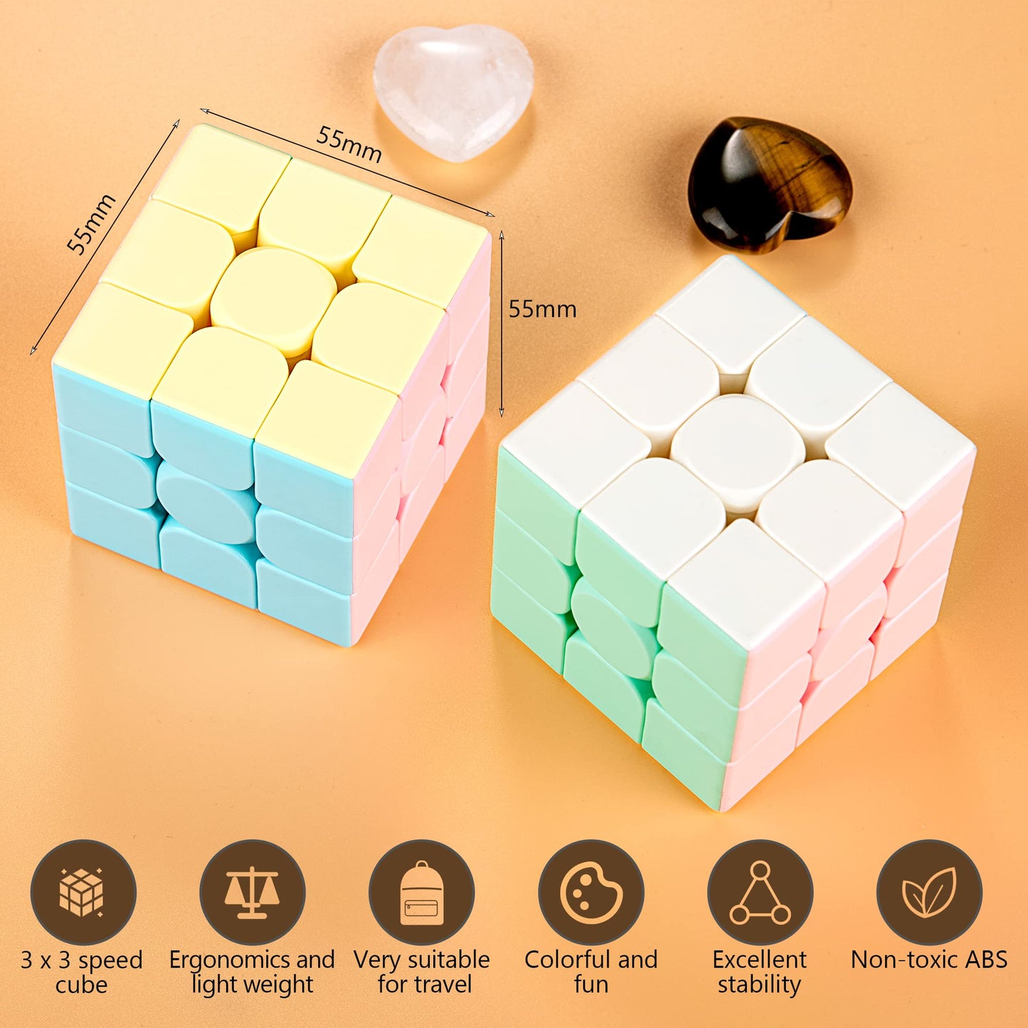 Speed Cube 3x3 Stickerless for Kids and Adults –Smooth and Quick Puzzle Cube – Fun and Entertaining – Develops Motor Skills, Dexterity – Stimulates and Challenges Mind - amzGamess