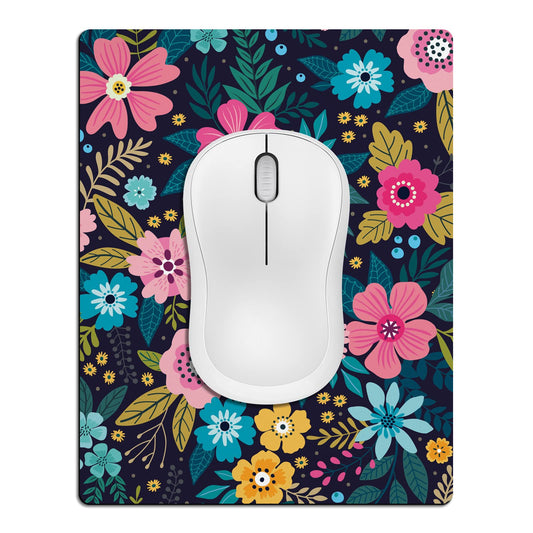 Cyanbone Small Mouse Pad Cute, Mini Mouse Pads for Wireless Mouse and Laptop, Travel Mousepad with Designs - Colored Floral/Flowers, Portable Mouse Mat Waterproof - 5.5 x 7 in