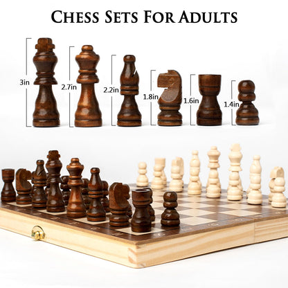 Chess Set-BoardGame-Wooden Chess Set - Magnetic Chess Pieces - Foldable Chess Board- Lettered Board Game Set · Chess Set for Adults and Kids
