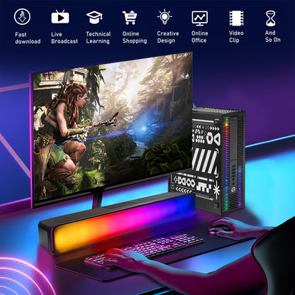 HP RGB Gaming Desktop Computer, Intel Quad Core I5-6500 up to 3.6GHz, Radeon RX 550 4G, 16GB DDR4, 1T SSD, RGB Keyboard & Mouse, 600M WiFi & Bluetooth, Win 10 Pro (Renewed)